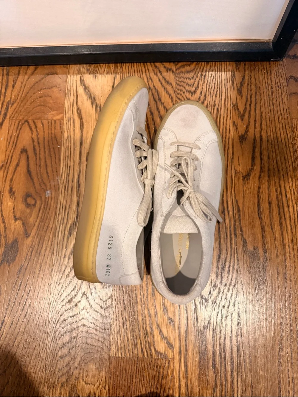 Common Projects Low-Top Sneakers in Beige with Gum Sole